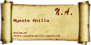 Nyeste Anilla névjegykártya